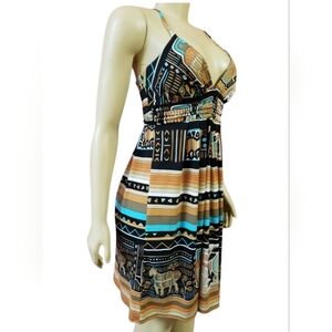 Rubber Ducky Productions Inc Spaghetti Strap Bird Animal Print Mini Dress Medium